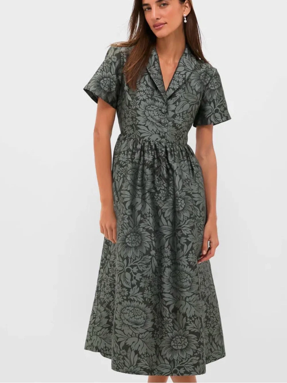 Like new. Tuckernuck Emerald Mirasol Jacquard Adelaide Dress. Sz M. - Picture 1 of 6